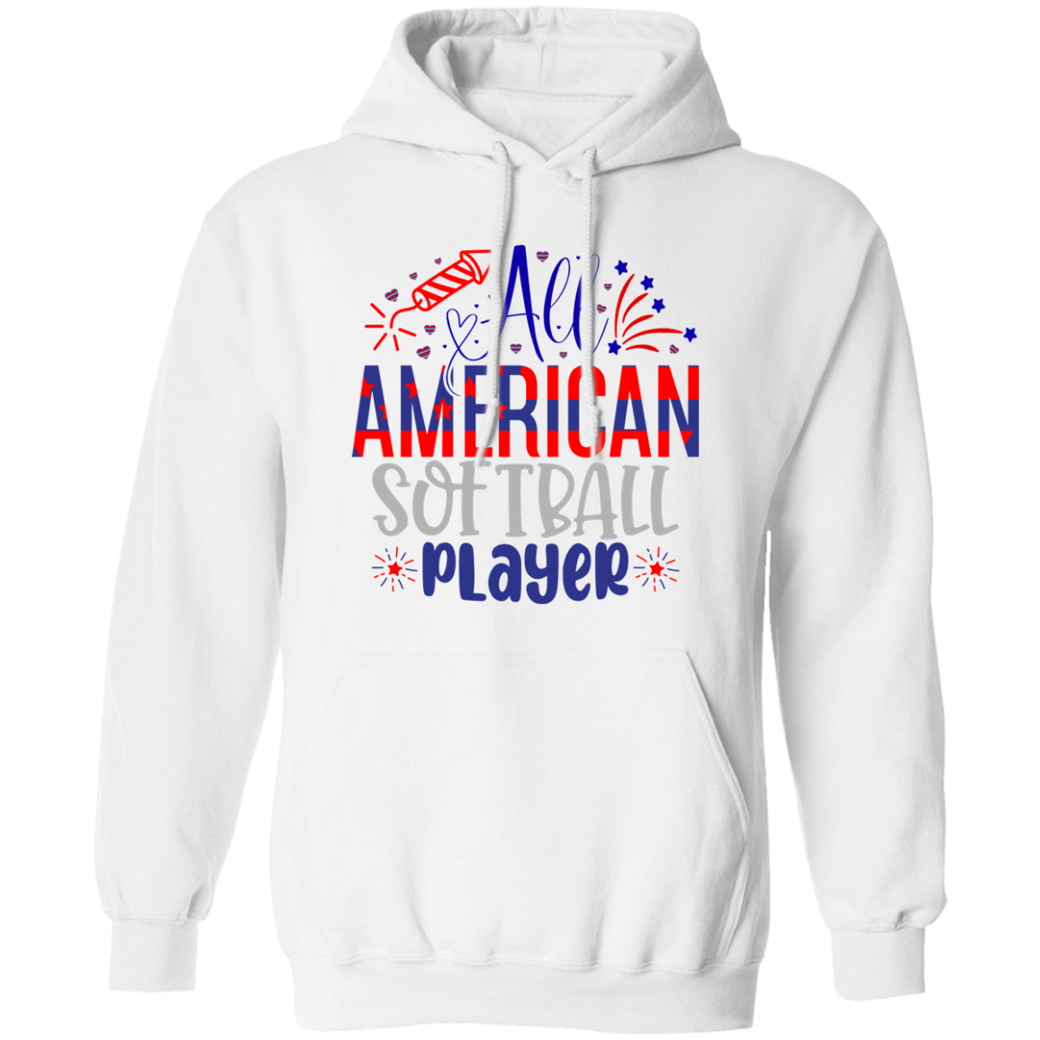 All American Softball Player Hoodie