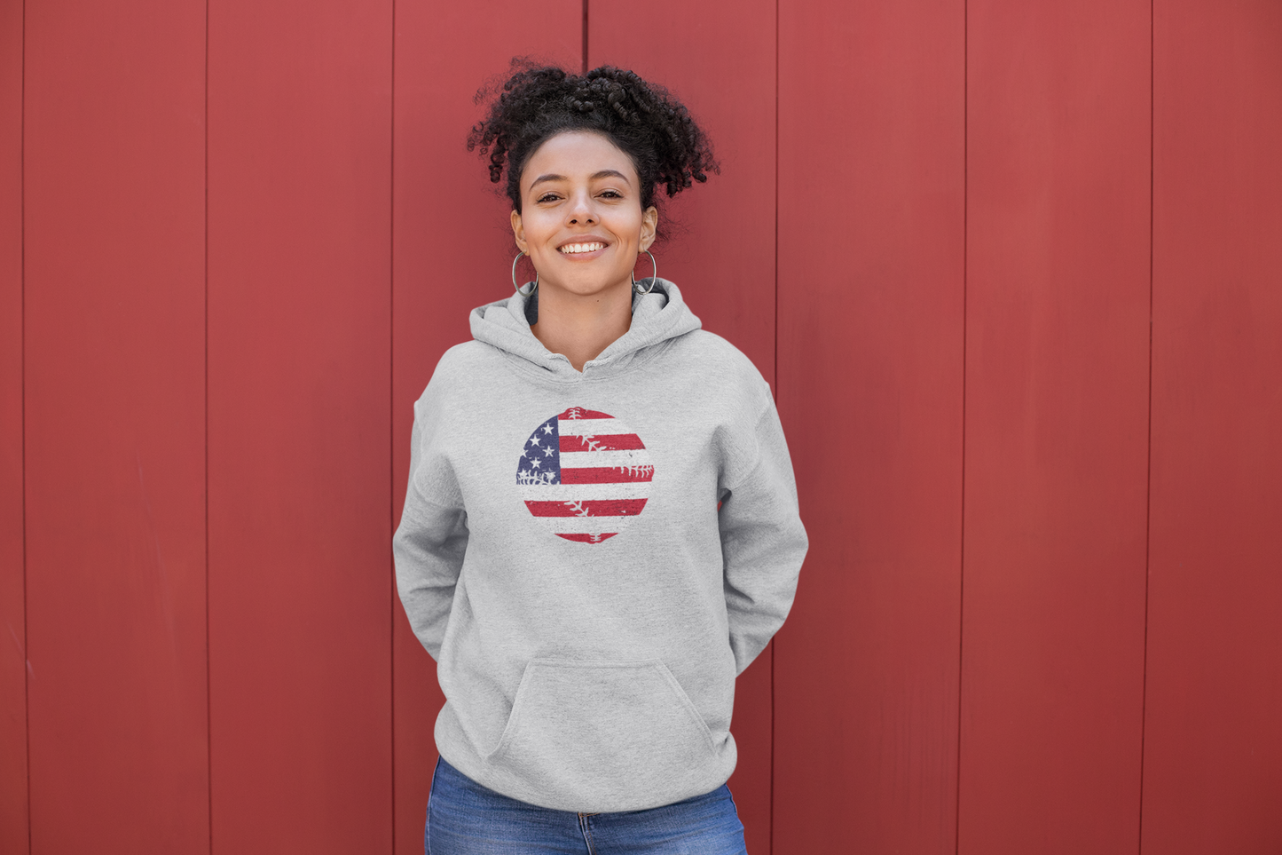 Red, White and Blue Softball Hoodie