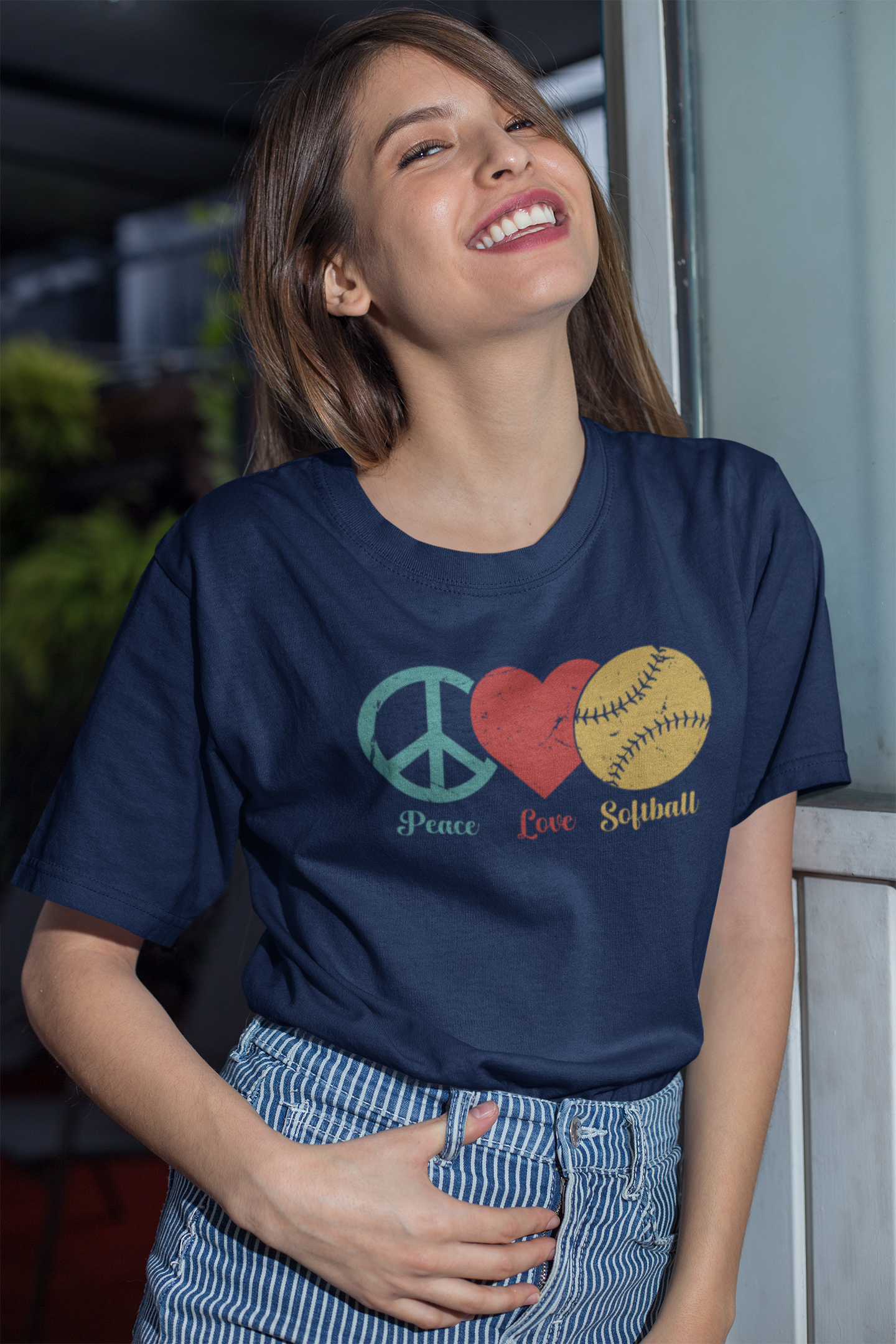 Peace Love Softball T-Shirt