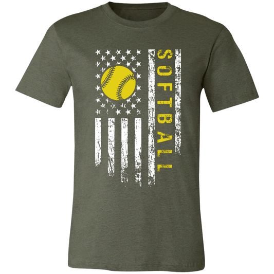 Distressed American Flag Softball T-Shirt