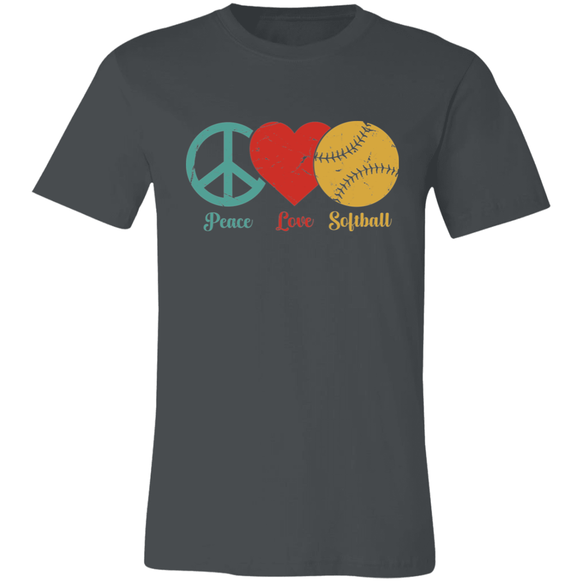 Peace Love Softball T-Shirt