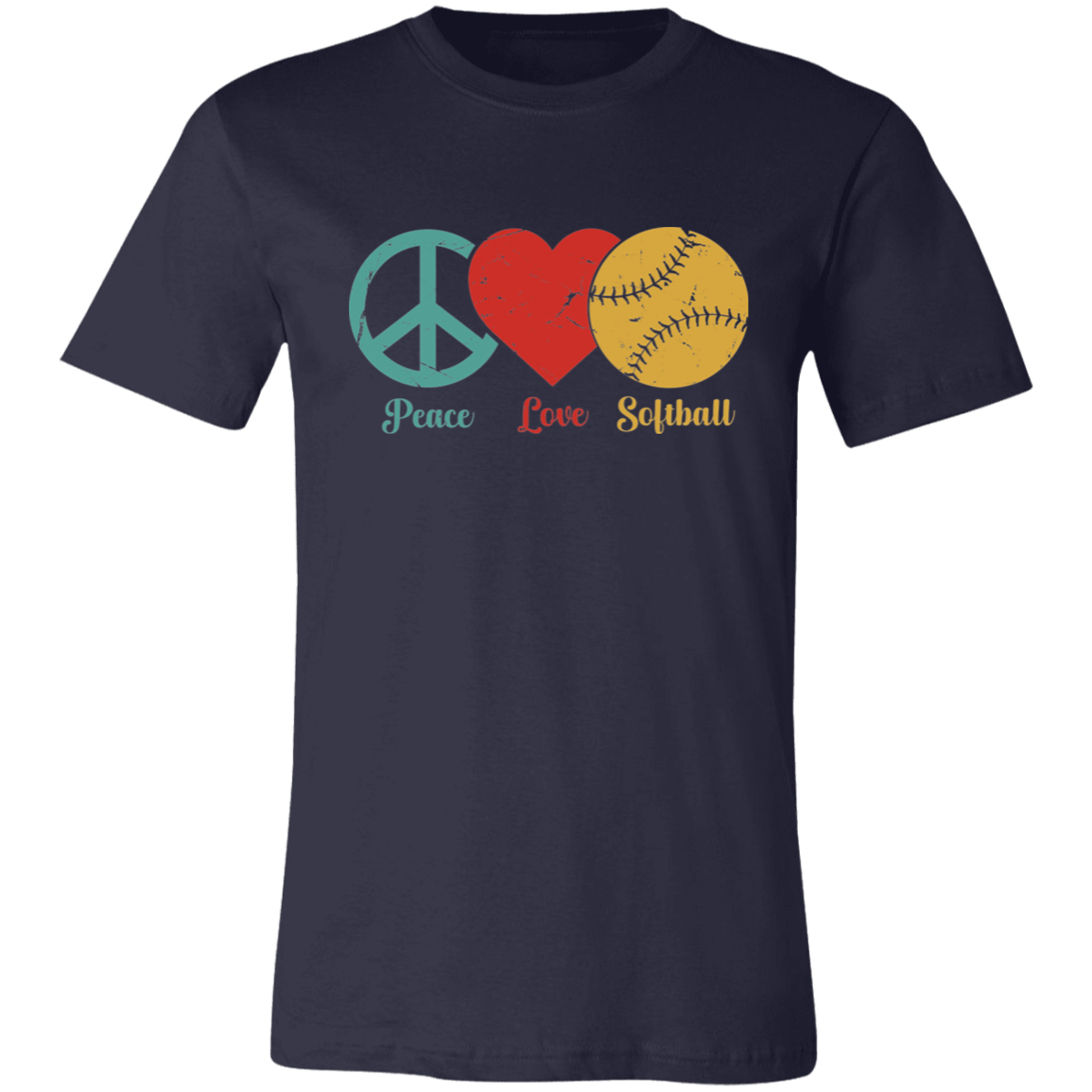 Peace Love Softball T-Shirt